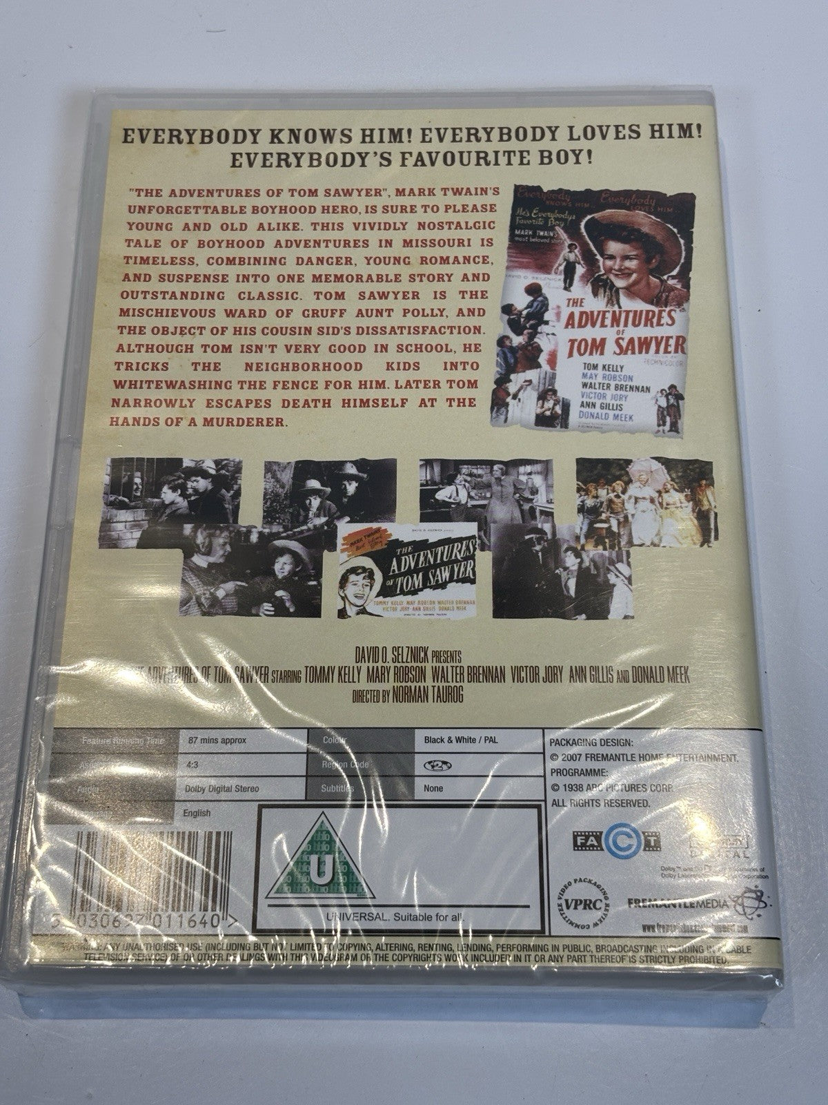 THE ADVENTURES OF TOM SAWYER (DVD) CLASSIC 1938 ADAPTATION