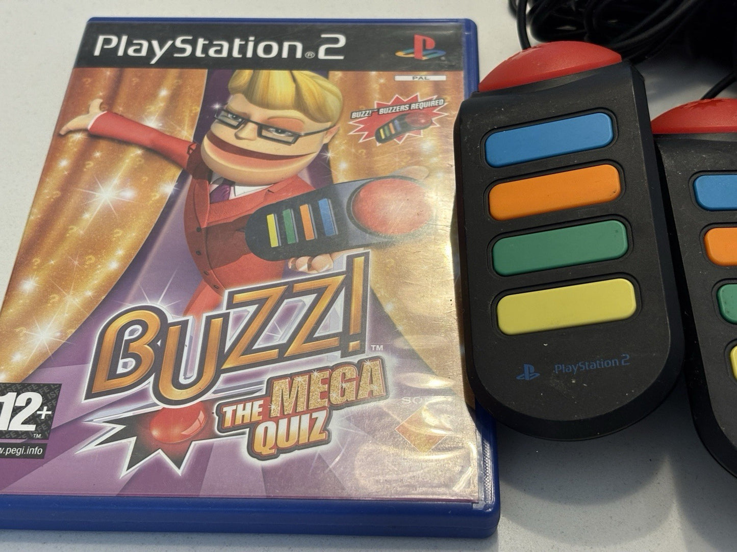 PS2 Buzz Games And Controllers Bundle (Music Quiz And Mega Quiz)