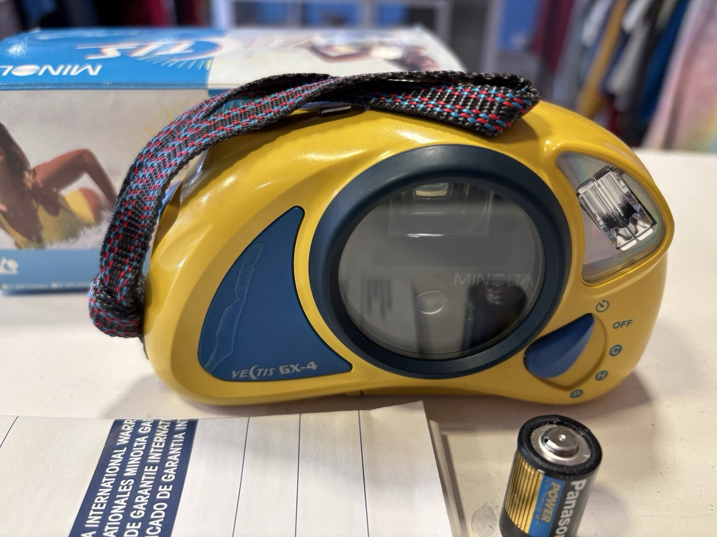 Minolta Vectis GX-4 Waterproof Yellow APS Film Camera 1997 Boxed Never Used