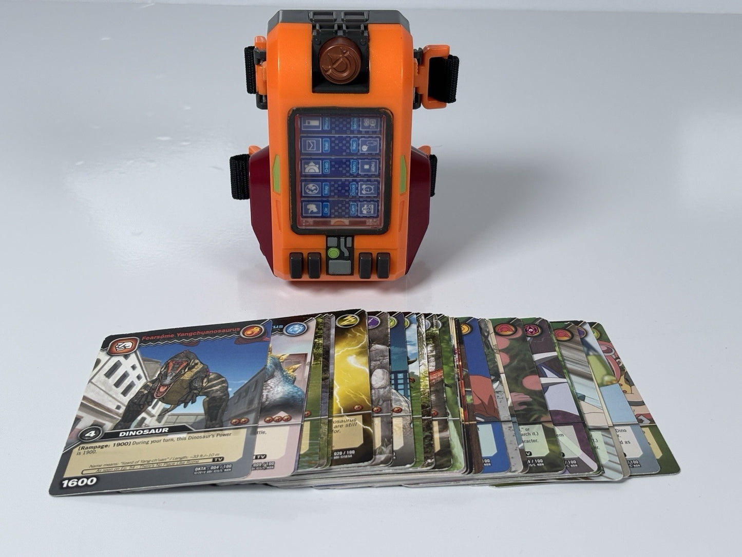 Rare Dinosaur King Bracer Card Swiper + 38x DKTA Trading Cards (No Duplicates)