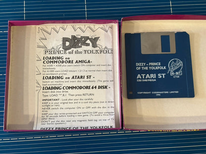 Dizzy Prince of The Yolkfolk Codemasters Atari ST Vgc Complete