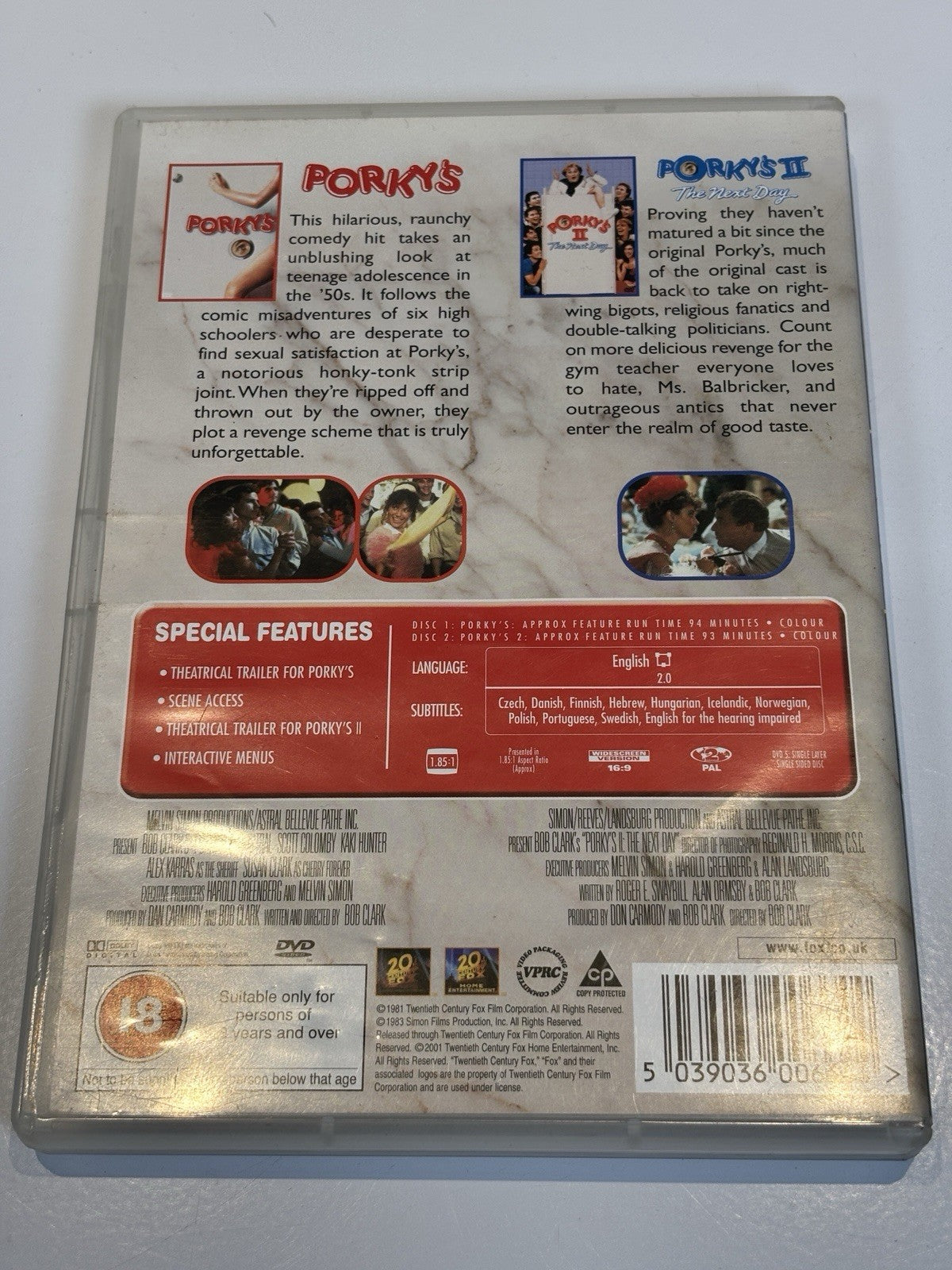Porky's / Porky's II The Next Day 2 x DVD Set Two Films Two Discs Porkys