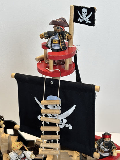 Le Toy Van Barbarossa Pirate Ship & 8x Character Figures