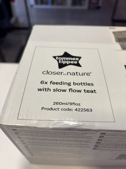 Tommee Tippee Closer to Nature Slow Flow Teat Bottle Set 6 x 260ml