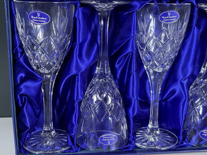 Royal Doulton - Finest Crystal - 6 X Goblets - Boxed