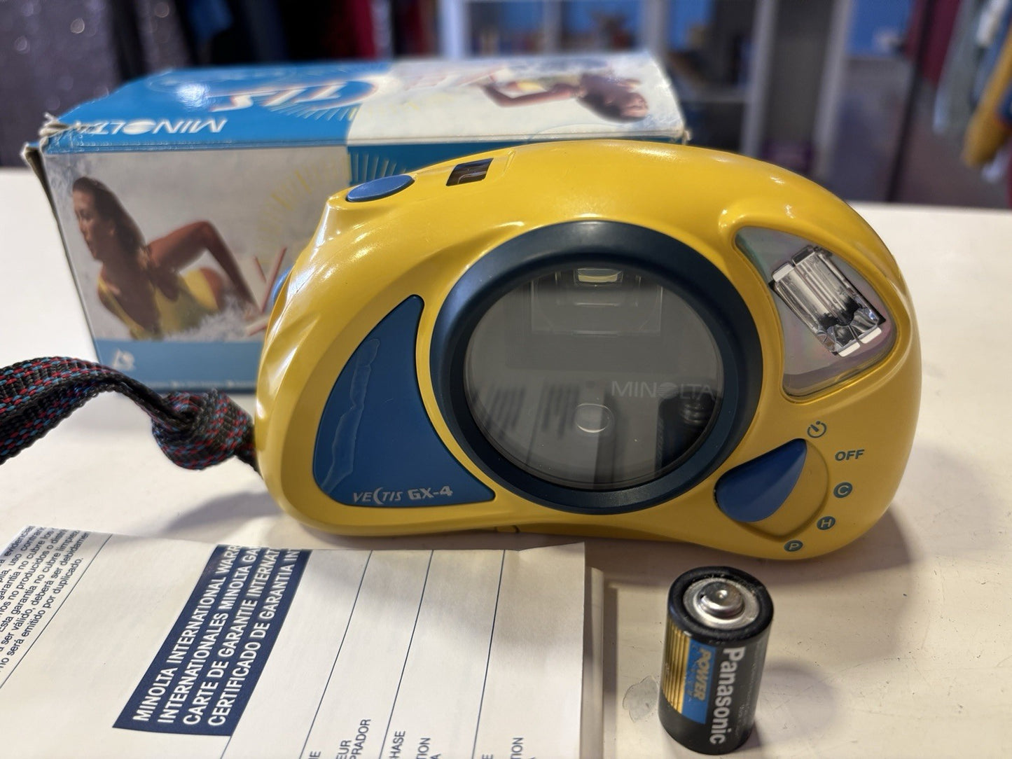 Minolta Vectis GX-4 Waterproof Yellow APS Film Camera 1997 Boxed Never Used