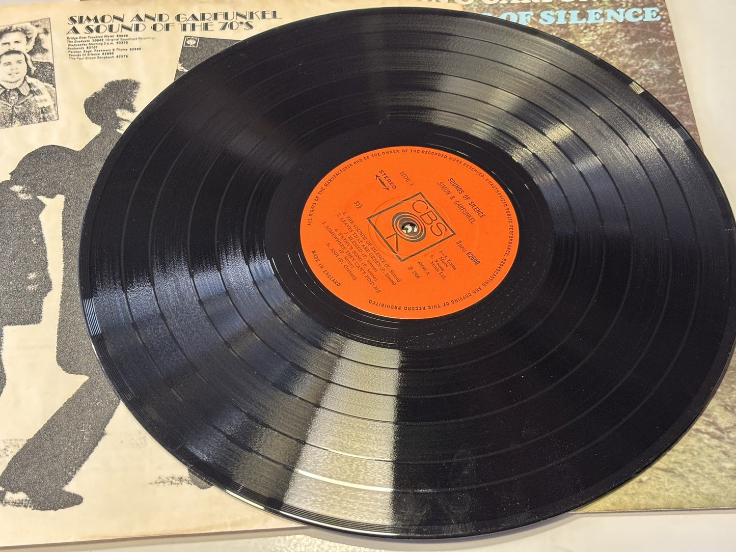 Simon & Garfunkel Sounds Of Silence LP Album Vinyl Record 62690 CBS - VG+/VG+