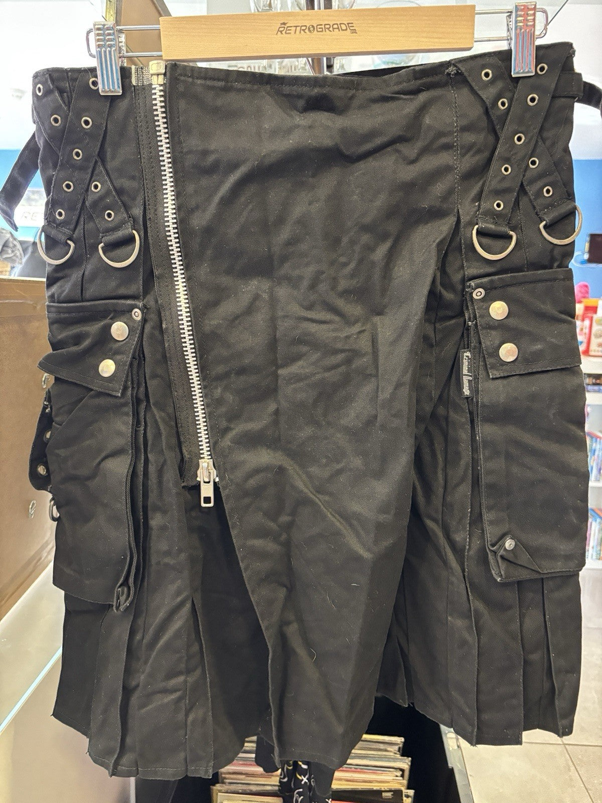 Gothic Kilt Skirt Criminal Damage Size L 14 UK