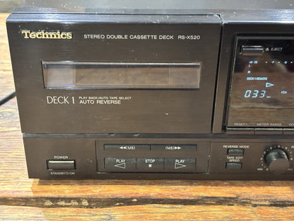 Technics 360 Series RS-X520 Twin Cassette Deck. Read Description