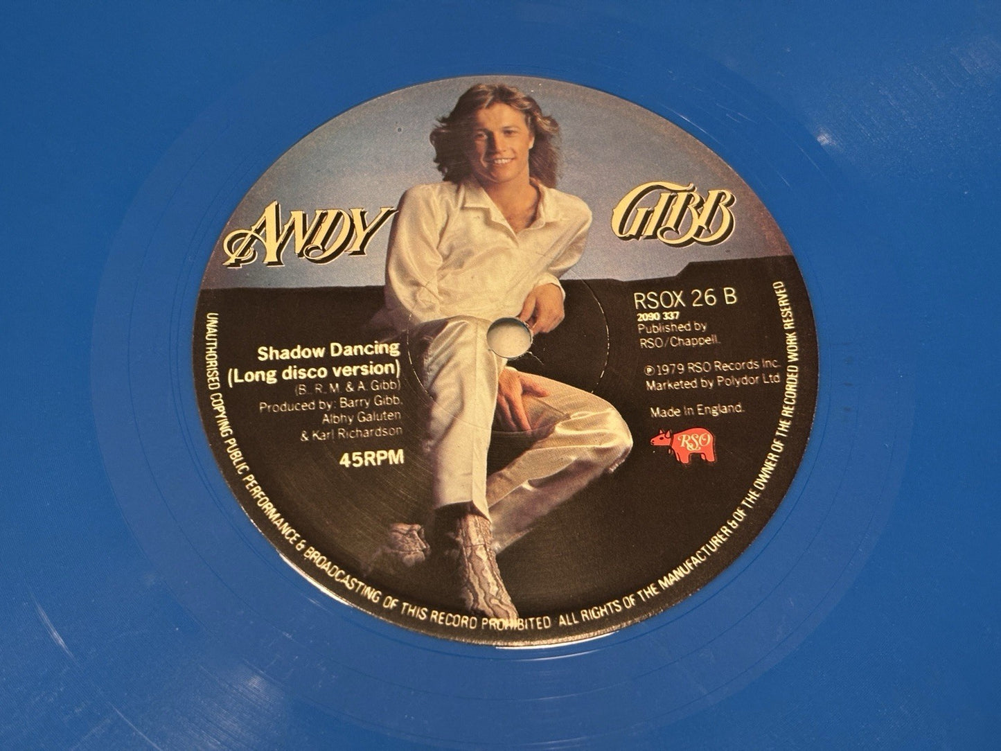 Andy Gibb - Our Love/Shadow Dancing - Blue Vinyl