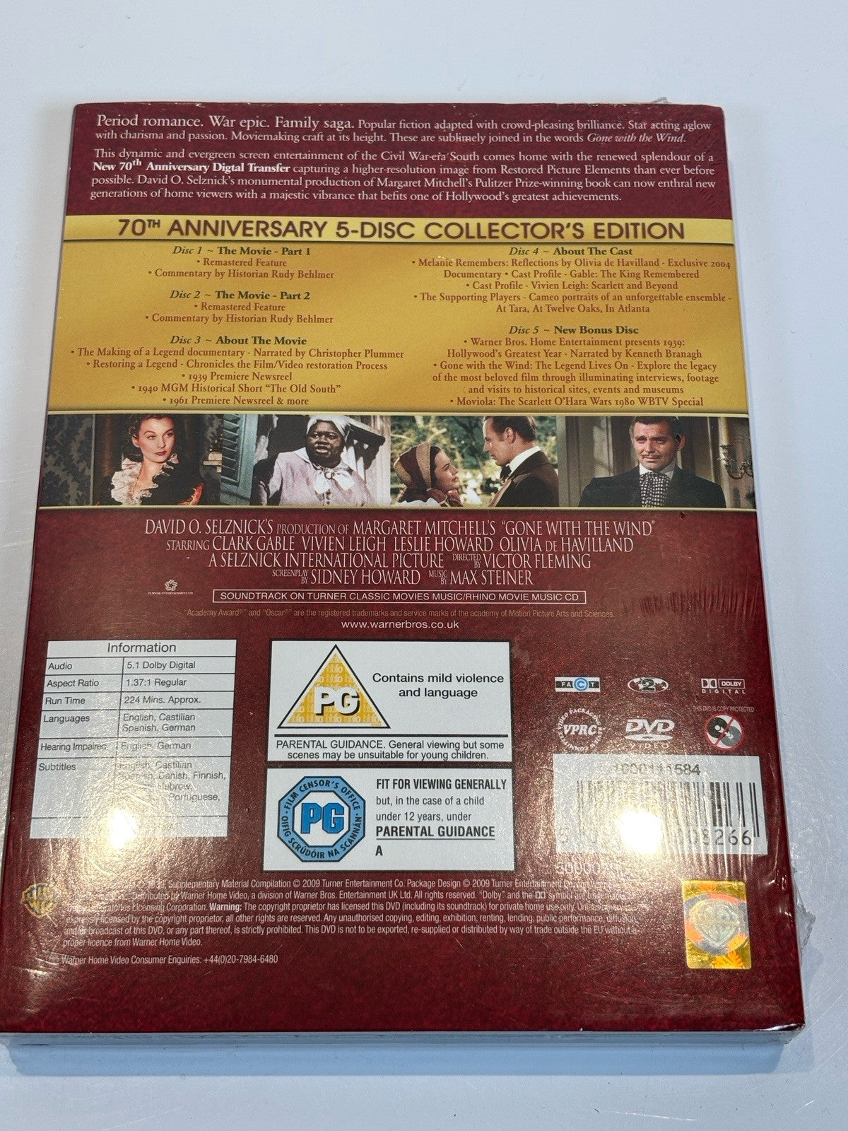 Gone With the Wind dvd movie disc set 70th Anniversary limited edition Collector