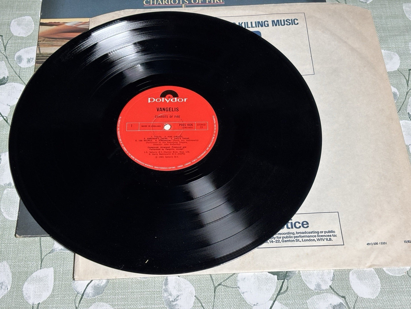 Chariots of Fire Vinyl LP Original Soundtrack by Vangelis 1981