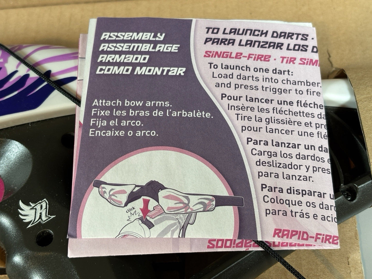 Nerf Rebelle Guardian Crossbow with 6 Darts - Girls Purple Gun Blaster