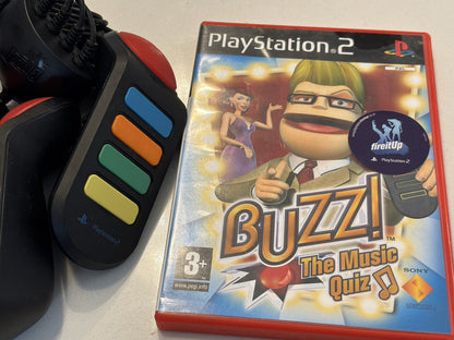 PS2 Buzz Games And Controllers Bundle (Music Quiz And Mega Quiz)