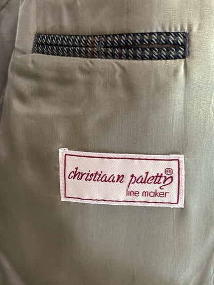 90's Vintage Christiaan Paletty houndstooth plaid classic blazer 44L
