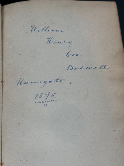 Macauleys Essays Etc. Originally Owned by William Henry Cox Boswell 1874