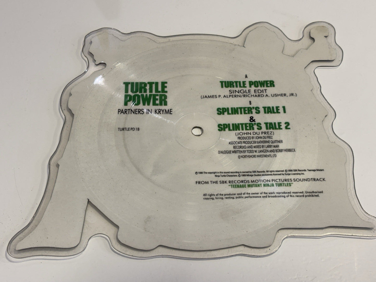 TURTLE POWER PARTNERS IN KRYME PICTURE DISC 7" VINYL