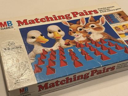 Matching Pairs Board Game MB 100% complete 1980 Children's Memory Game