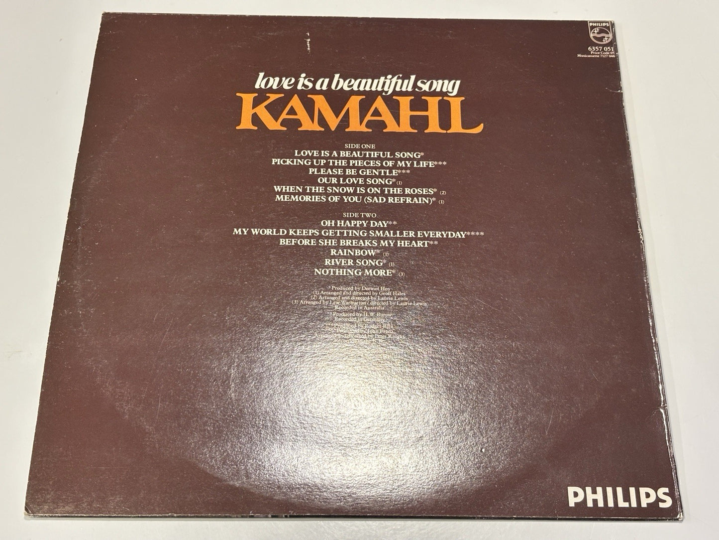 Kamahl Signed Love Is A Beautiful Song - 1978 vinyl 6357 051 Australian Issue