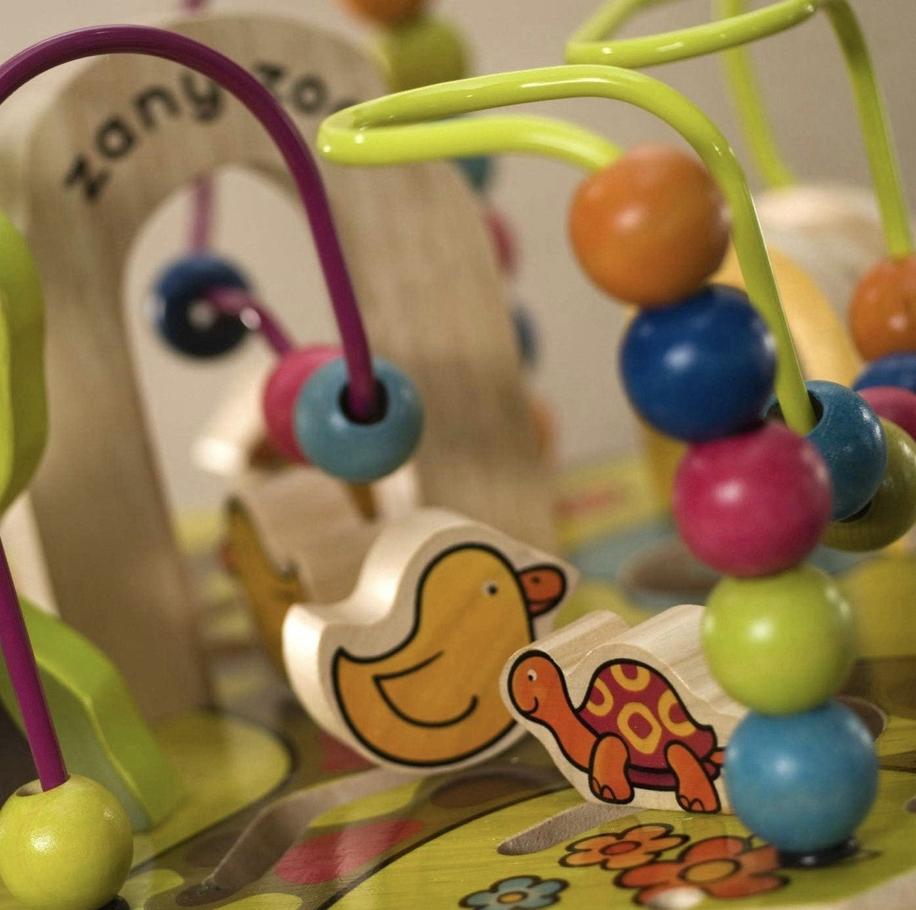 Wooden Activity Cube Zany Zoo Assortment Animals Alphabet Toddler Toy