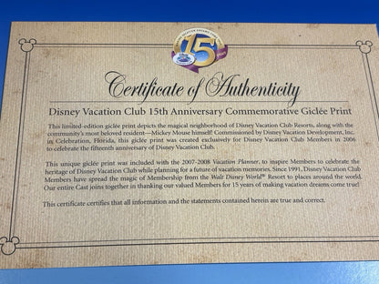 Disney Vacation Club 15th Anniversary Canvas Print & Planner Mint Condition