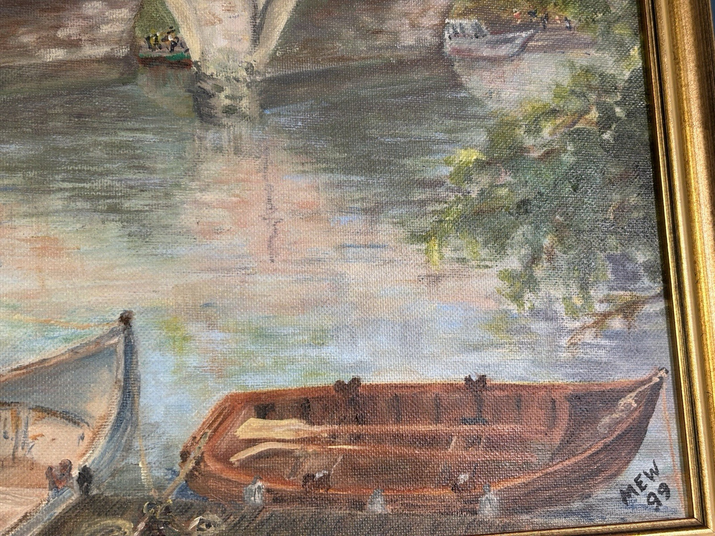 Richmond Bridge Oil Painting- Signed Mew 99