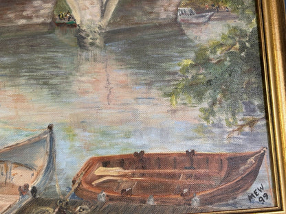 Richmond Bridge Oil Painting- Signed Mew 99