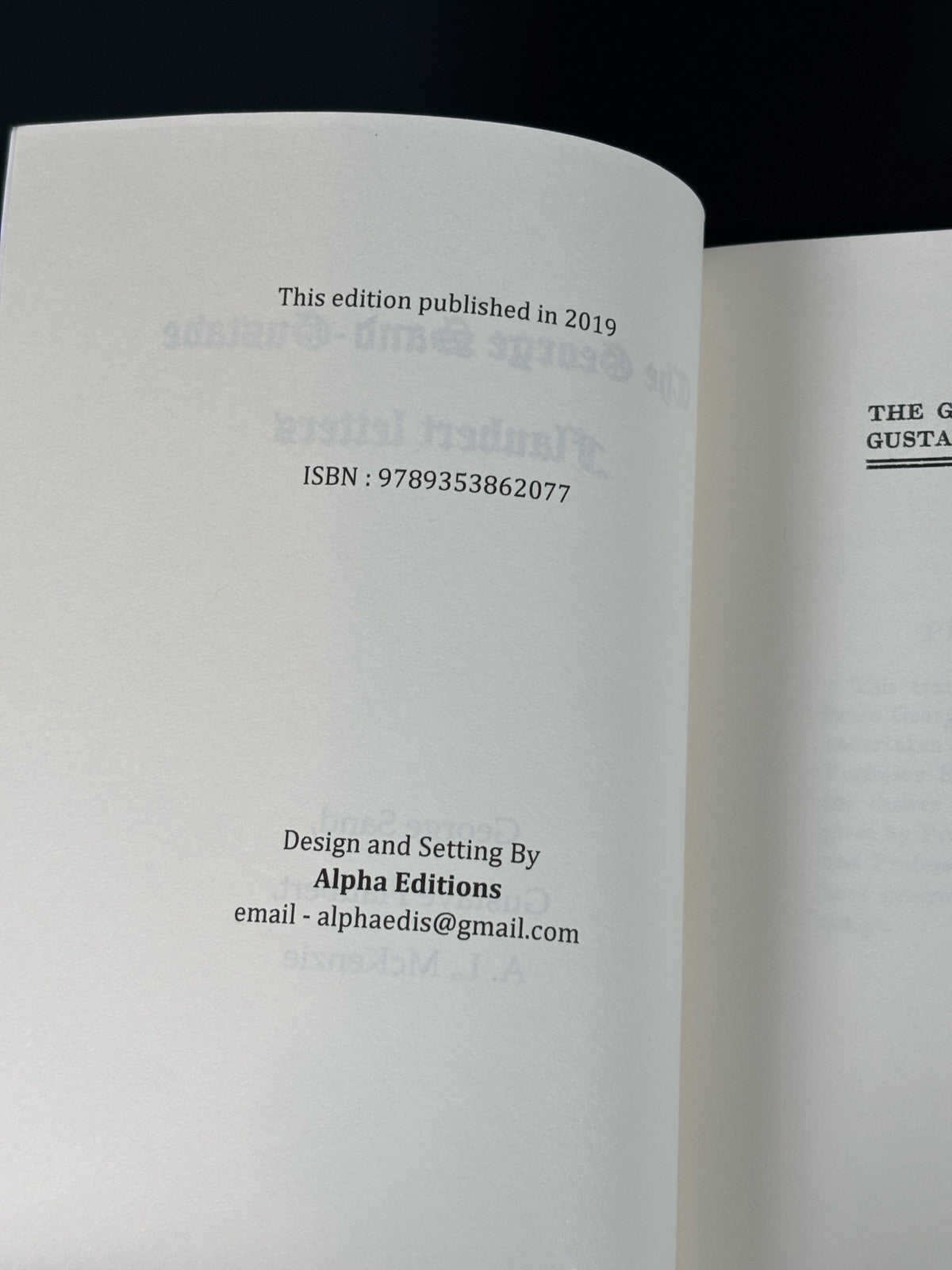 The George Sand Gustave Flaubert Letters 1921 (2019 Alpha editions)