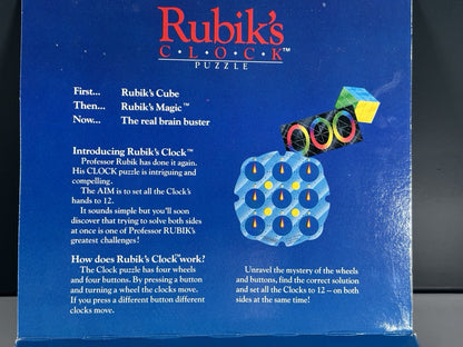 VINTAGE RUBIKS CLOCK PUZZLE MATCHBOX ORIGINAL TOY PUZZLE 1988 RETRO RUBIK'S