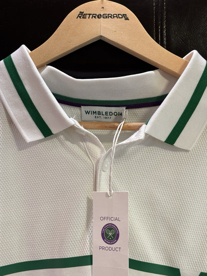 NEW Wimbledon White Polo Shirt Mens Size XL