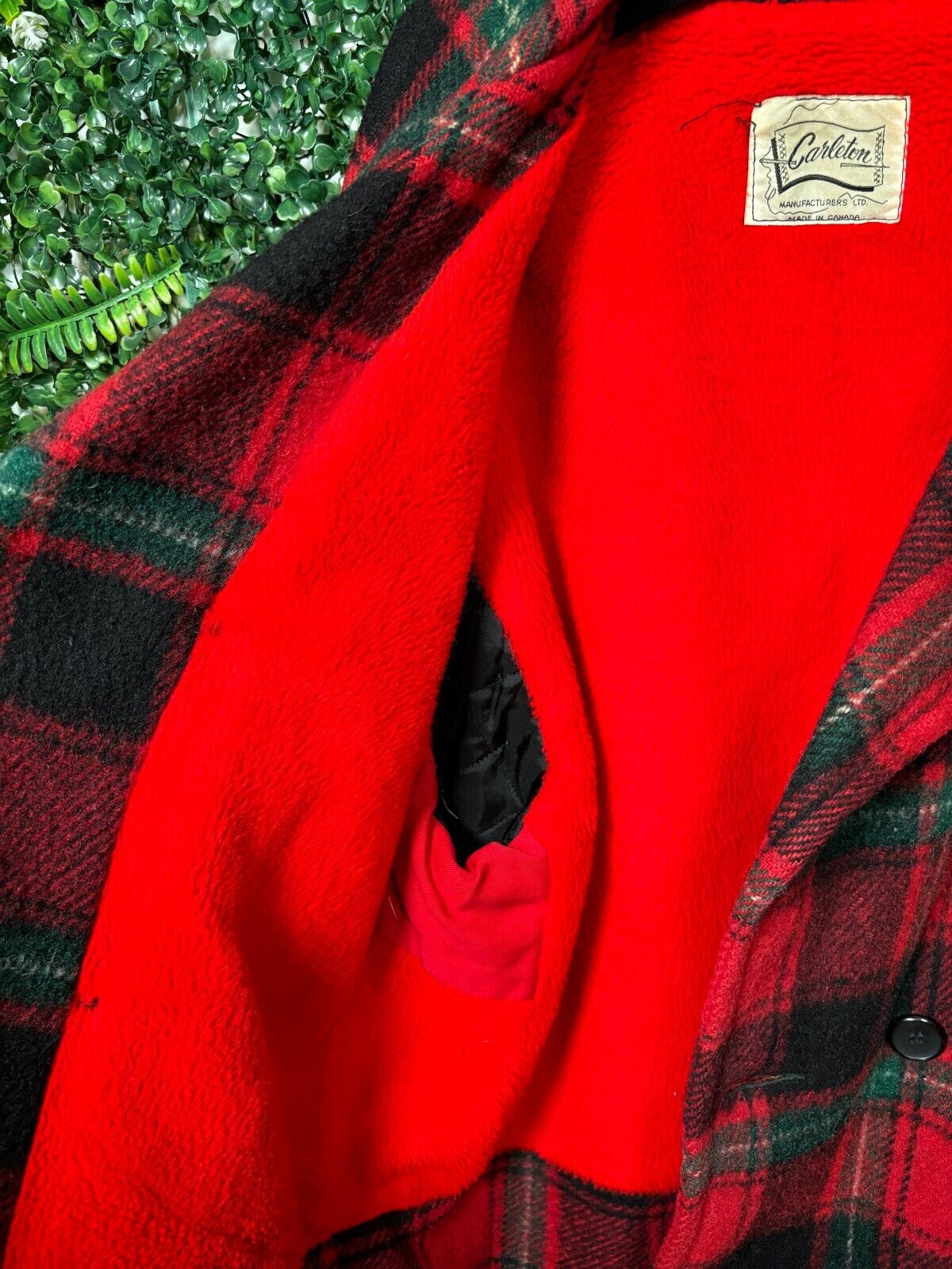 Vintage 1960's Carleton Lumberjack Plaid Jacket Carleton Manufacturers - Large