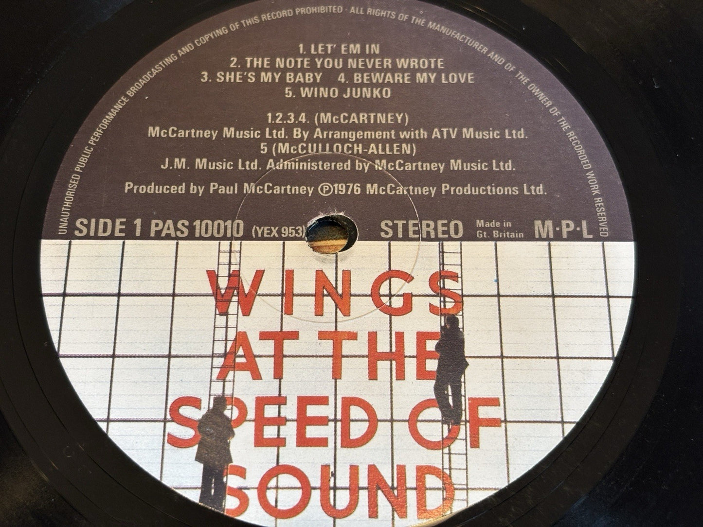 WINGS - WINGS AT THE SPEED OF SOUND Paul McCartney 1st UK 1976 LP EX/VG+
