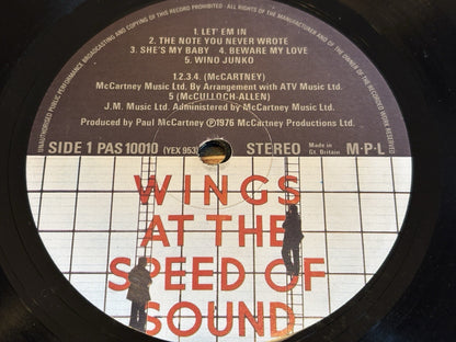 WINGS - WINGS AT THE SPEED OF SOUND Paul McCartney 1st UK 1976 LP EX/VG+