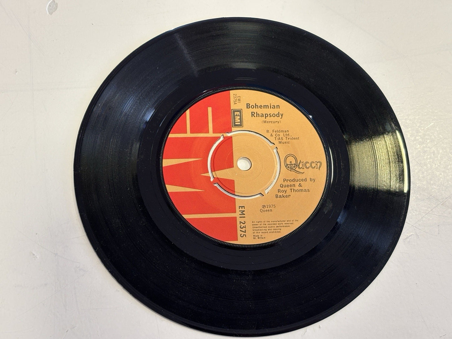 Queen Bohemian Rhapsody 1975 UK 1st Press 7" Vinyl Single Record EMI 2375
