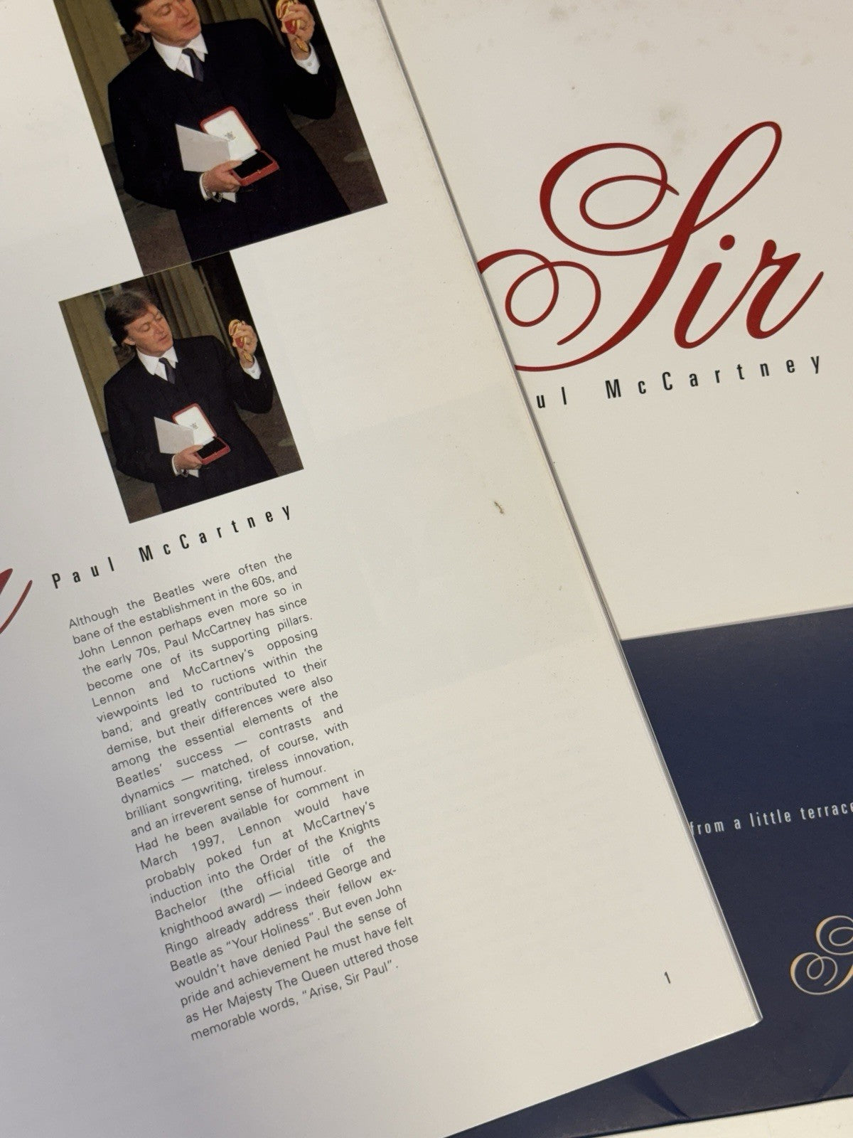 Sir Paul McCartney - Knighthood Limited Edition Book And Folder #788 of 1,500