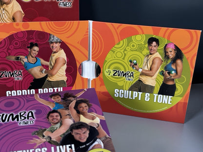Zumba Fitness Toning Sticks Set Of Two 1lb Sticks 4x DVD’s