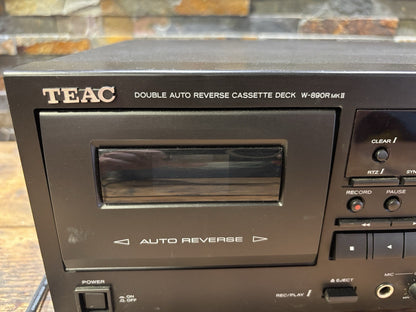 TEAC W-890R MK II Double Auto Reverse Cassette Deck Black