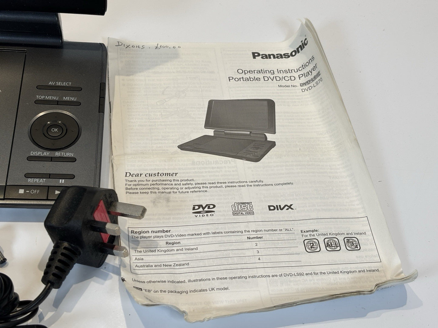 Panasonic DVD-LS70 Portable DVD Player (7")