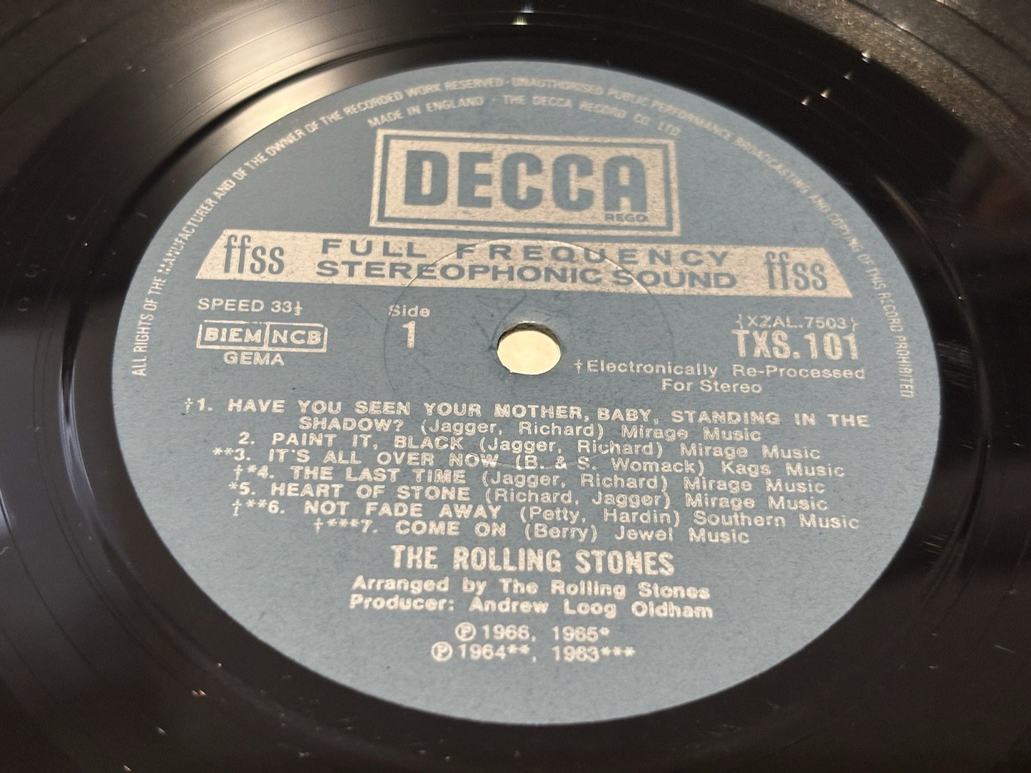 THE ROLLING STONES BIG HITS DECCA TXL 101 MICK JAGGER PSYCH UNBOXED LABEL MONO