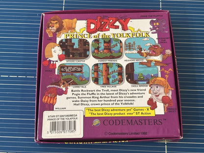 Dizzy Prince of The Yolkfolk Codemasters Atari ST Vgc Complete