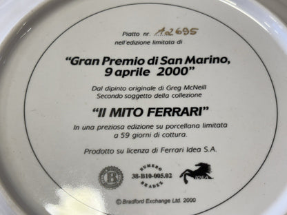 Rare Ferrari The Legend Plate San Marino Grand Prix April 2000 by Greg McNeill