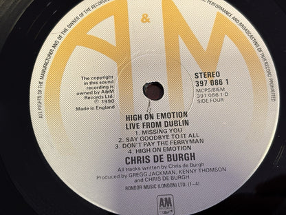 Chris De Burgh "High on Emotion Live From Dublin" 1990 UK Double Vinyl LP Record