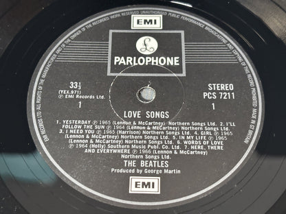 THE BEATLES love songs LP  PCSP 7211, vinyl, album, compilation