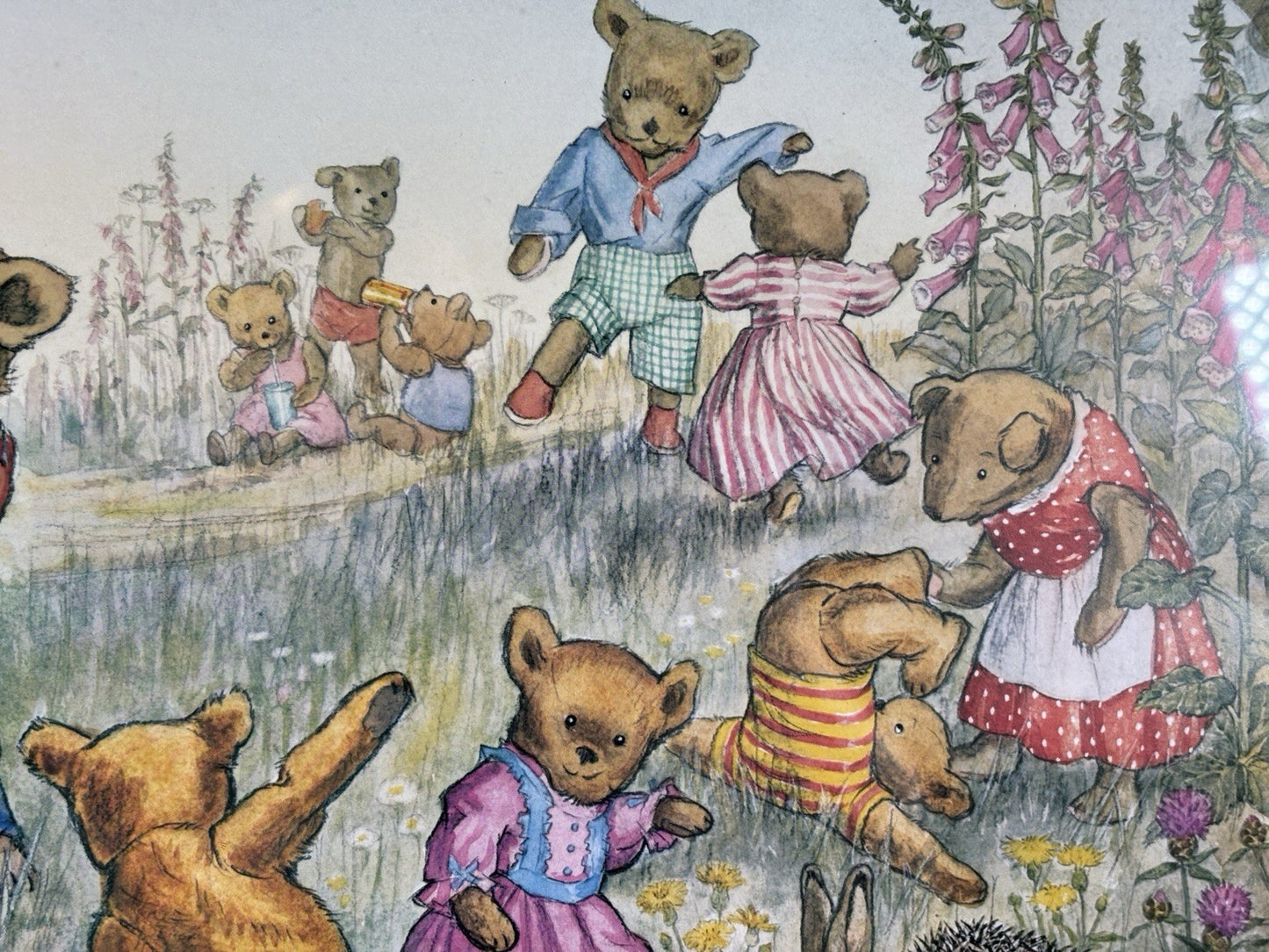 Vintage Molly Brett Teddy Bear Band Childrens Large Print Nursery Picture Frame