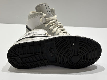 Nike Air Jordan 1 Mid Grey Fog Black BQ6472-015 Trianers in Size 4 UK