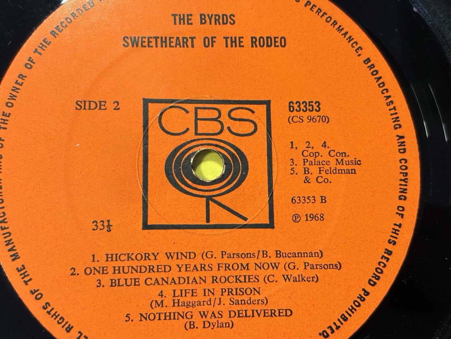 The Byrds Sweetheart Of The Rodeo 1968 UK CBS 1st Press