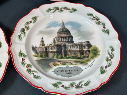 Wedgewood Queensware Christmas Plate Set Of 4 Alan Price 1, 2, 3 & 4 In Set