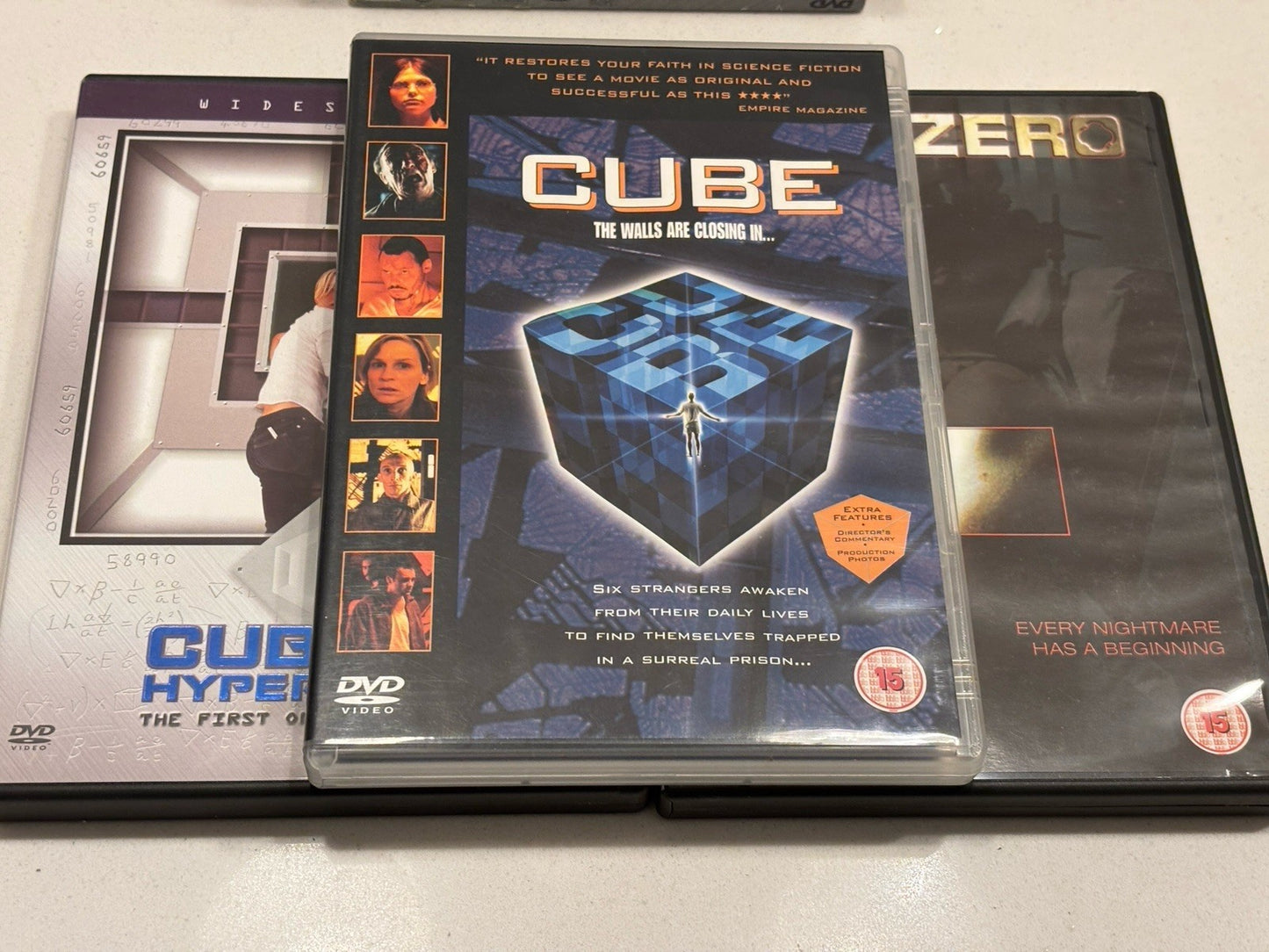 Cube Trilogy - Cube / Cube 2 / Cube Zero [DVD] {Free P&P Tracked 24}