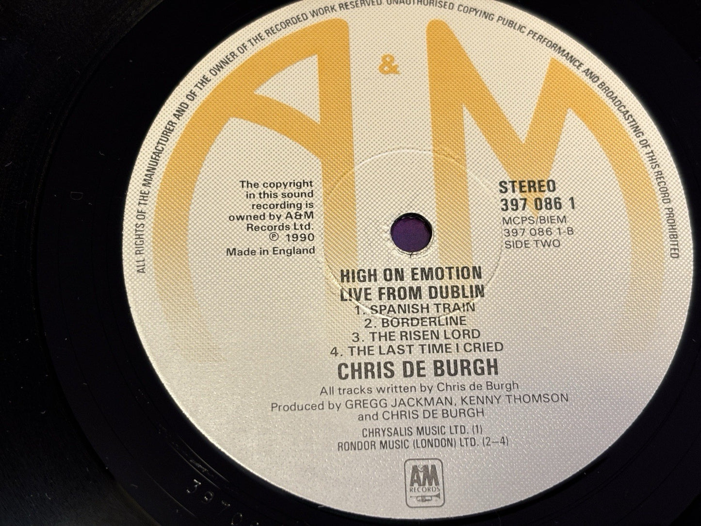 Chris De Burgh "High on Emotion Live From Dublin" 1990 UK Double Vinyl LP Record