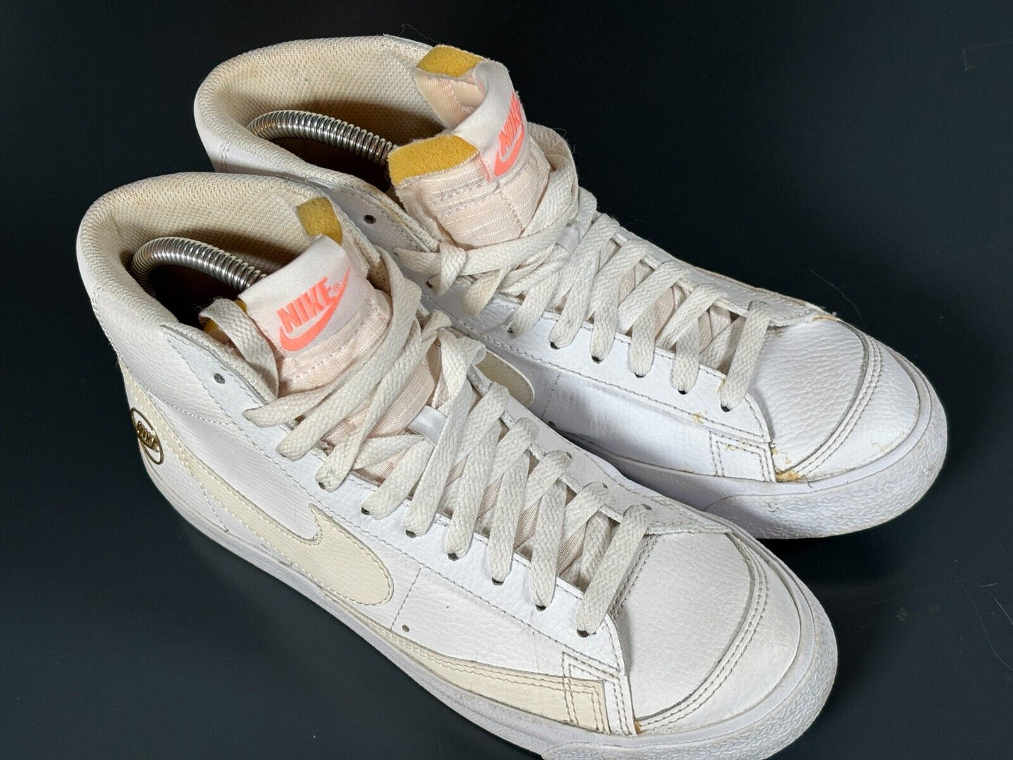 Nike Blazer Mid '77 White Sail Gold Pink Trainers Size UK 6 US 8.5